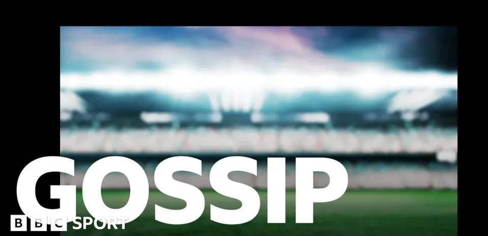 Estadio difuminado con texto 'GOSSIP' en primer plano