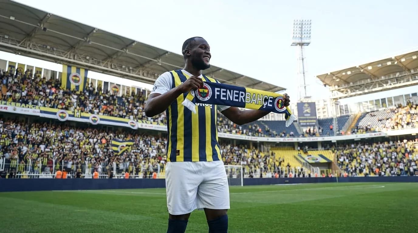 Jugador de Fenerbahçe con bufanda en el estadio
