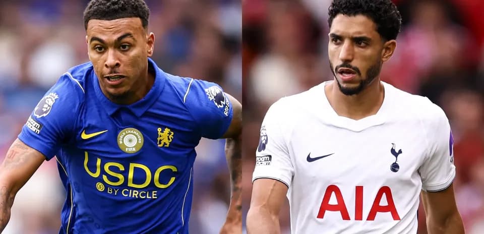 Jugadores de Chelsea y Tottenham en acción