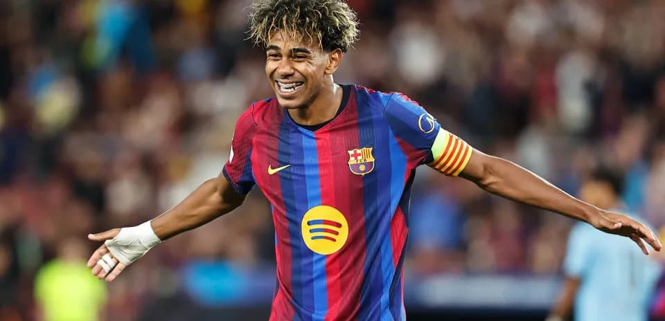 Jugador del Barcelona celebrando un gol en el estadio
