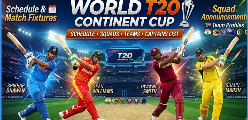 Calendario, Equipos y Capitanes de la Copa Mundial T20 de Continentes