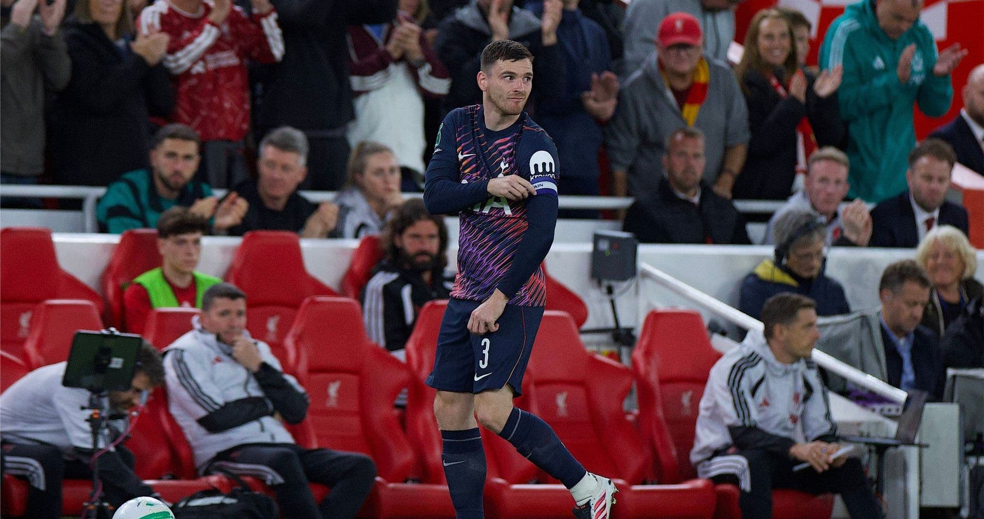 Liverpool elimina al Tottenham de la Carabao Cup con victoria 3-1 y el emotivo regreso de Andy Robertson a Anfield
