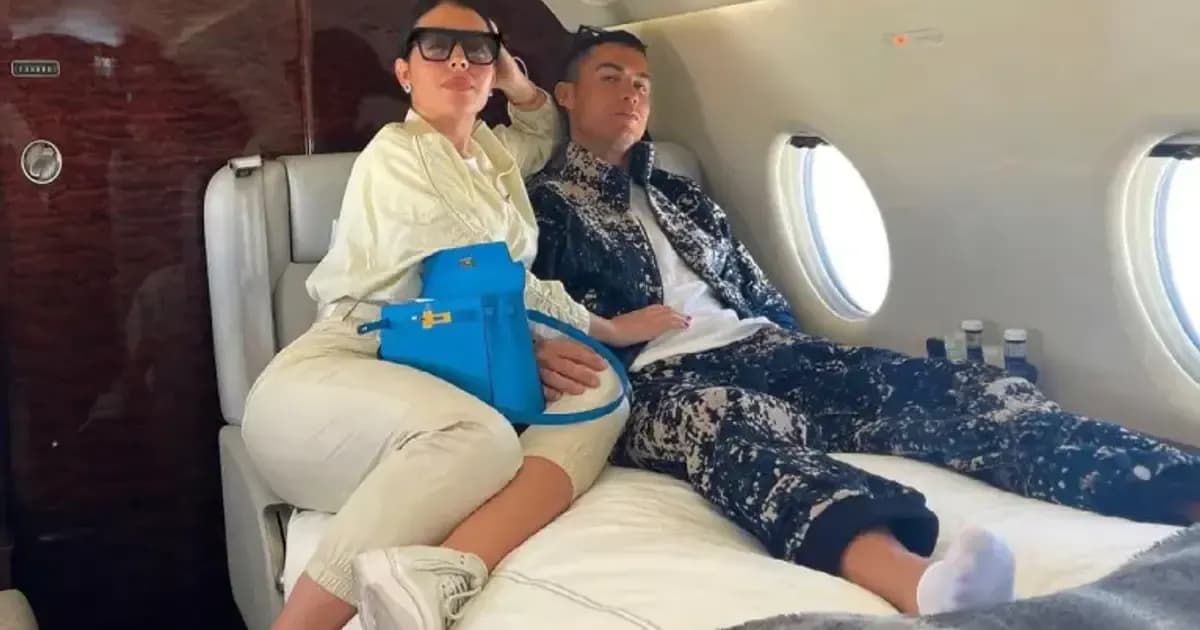 Georgina Rodríguez impone su estilo en el jet privado de Cristiano Ronaldo tras su boda millonaria