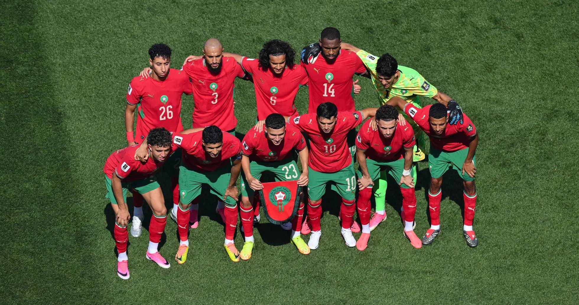 Equipo de Marruecos posando antes del partido Equipo de Marruecos posando antes del partido