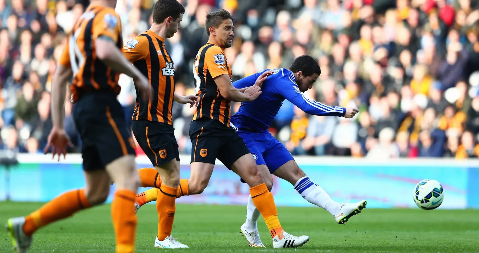 Chelsea y Hull City en partido de fútbol Chelsea y Hull City en partido de fútbol