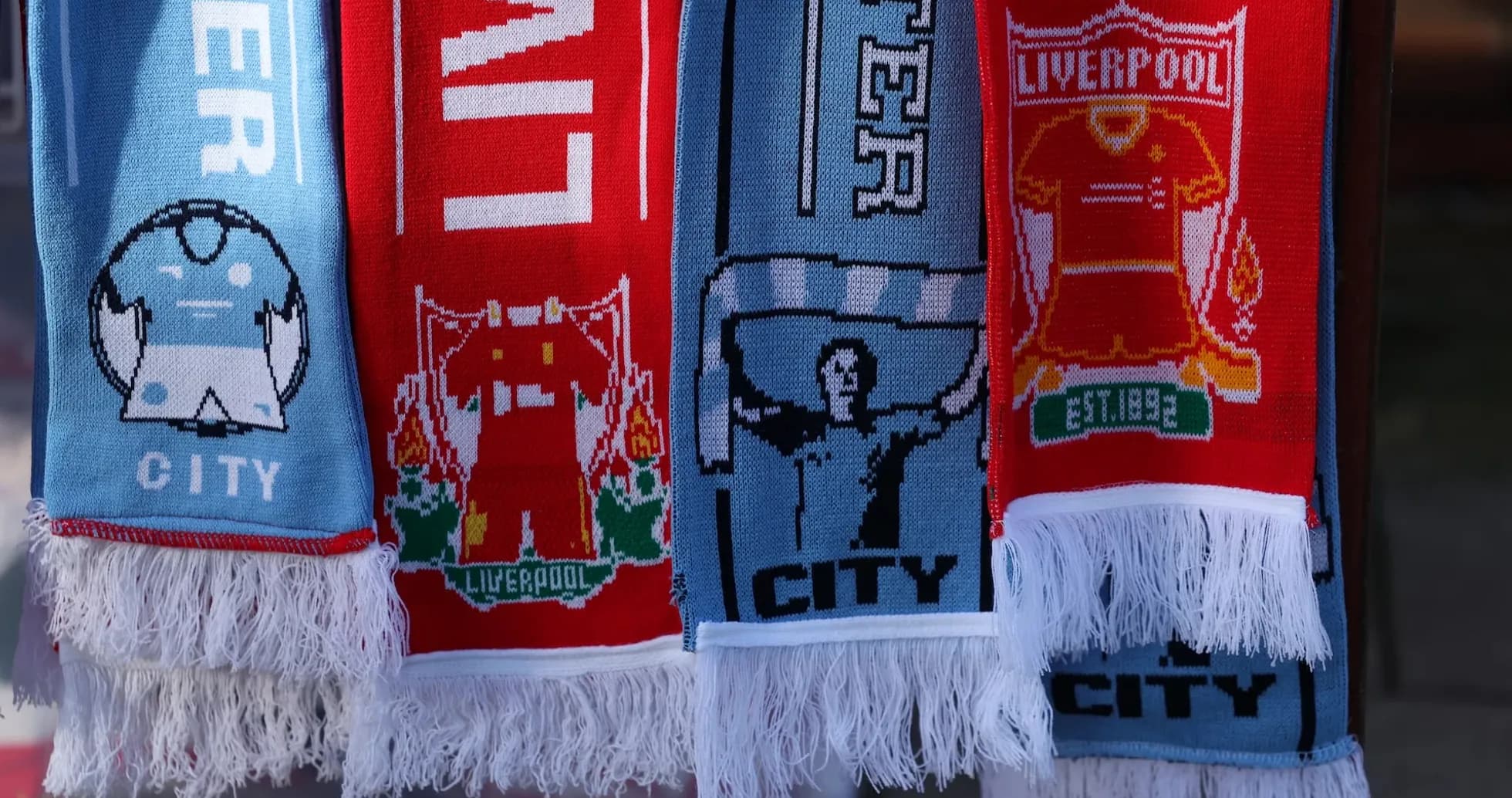 Bufandas de Liverpool y Manchester City Bufandas de Liverpool y Manchester City