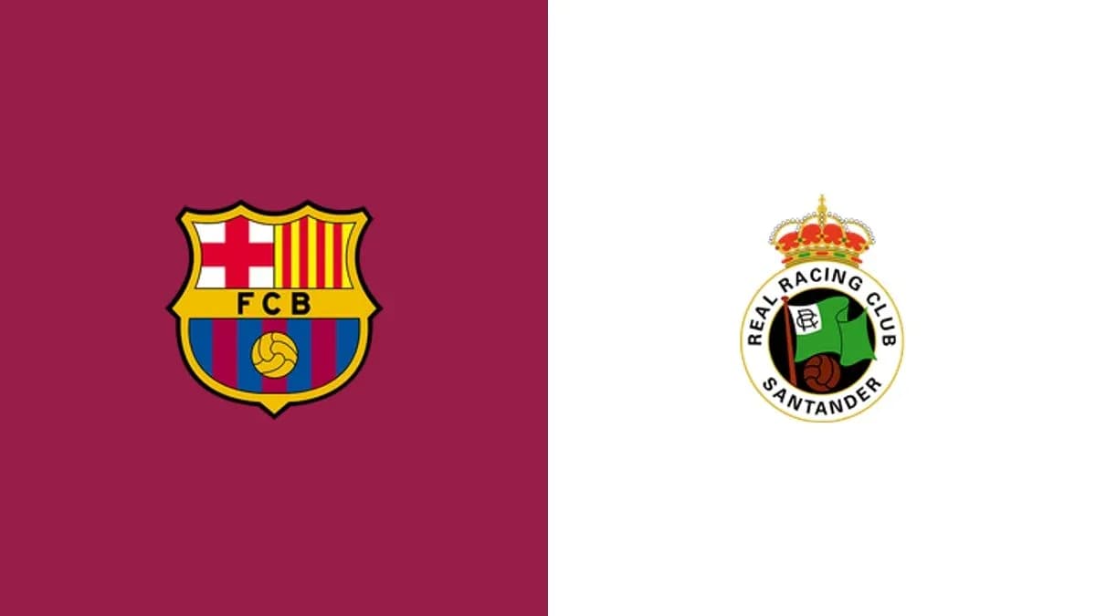 Escudos de FC Barcelona y Real Racing Club Escudos de FC Barcelona y Real Racing Club