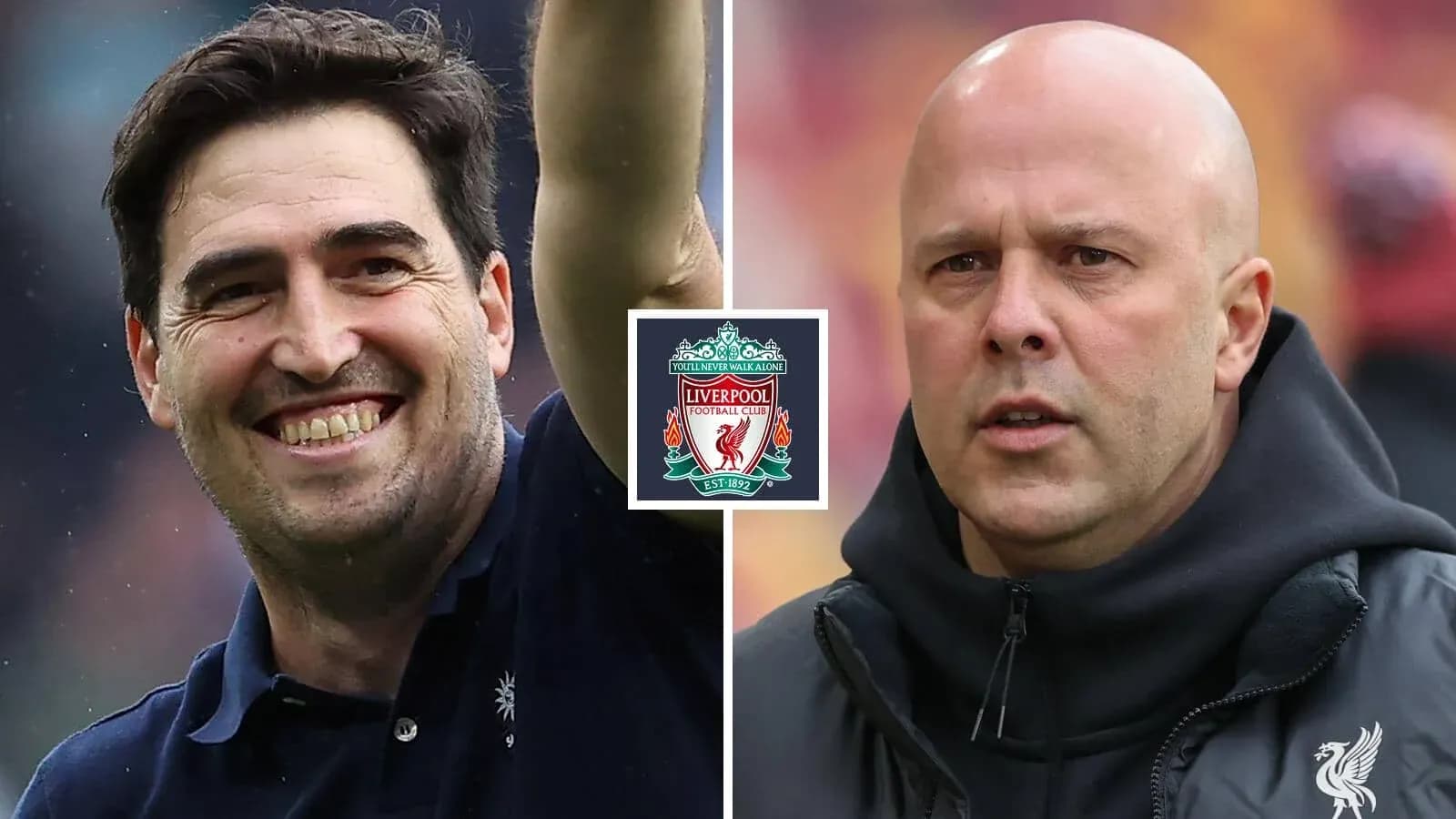 Entrenadores de fútbol con logo de Liverpool entre ellos Entrenadores de fútbol con logo de Liverpool entre ellos