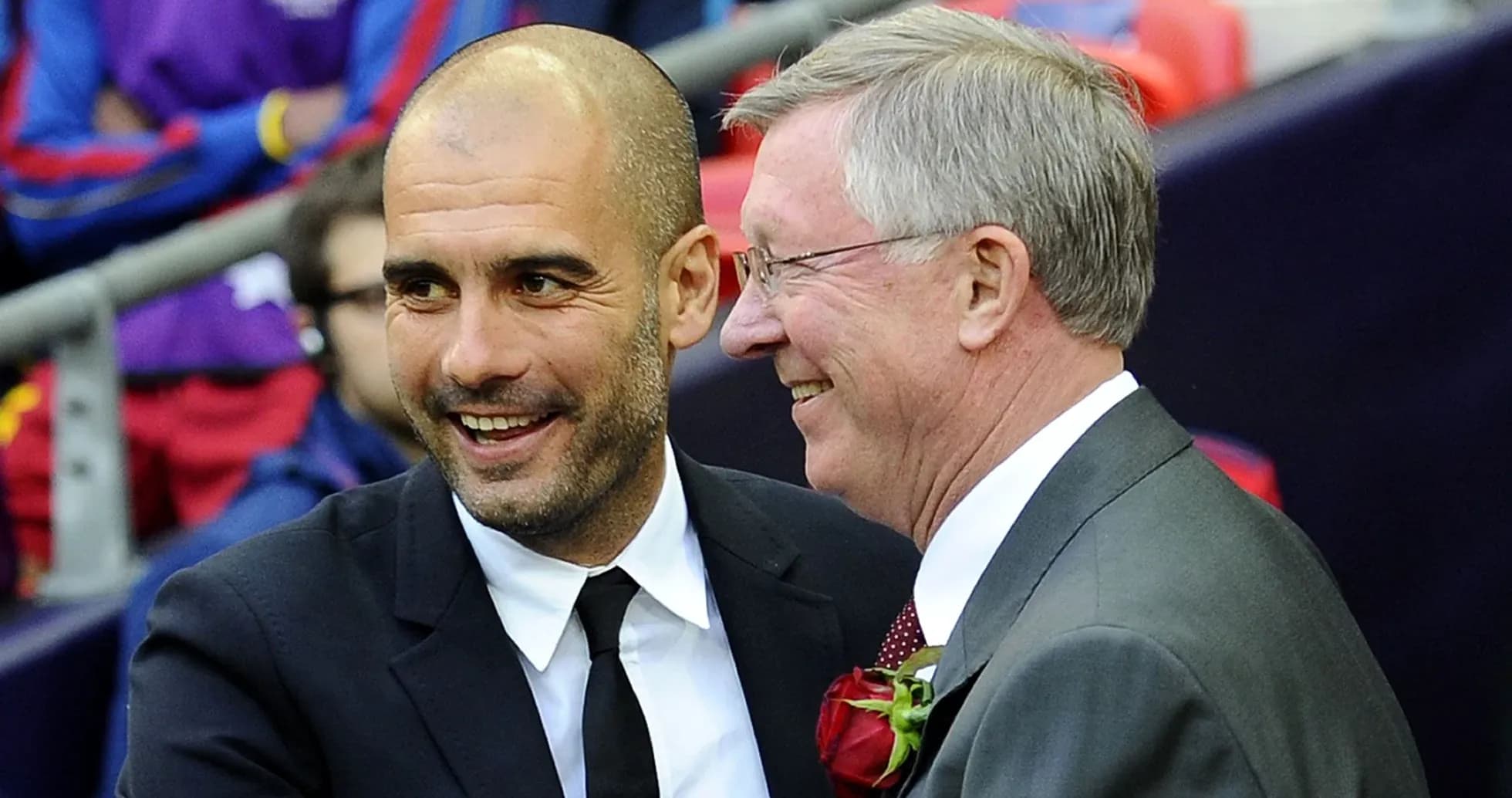 Pep Guardiola y Alex Ferguson sonriendo durante un evento Pep Guardiola y Alex Ferguson sonriendo durante un evento