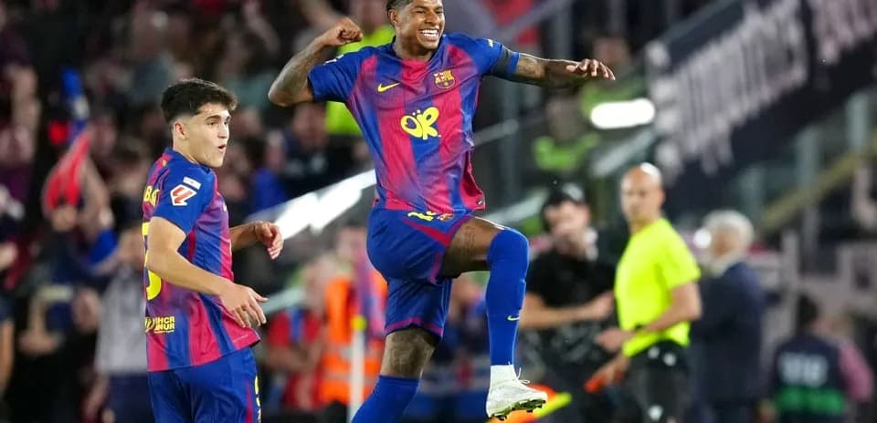 Jugador de Barcelona celebrando un gol en el partido Jugador de Barcelona celebrando un gol en el partido