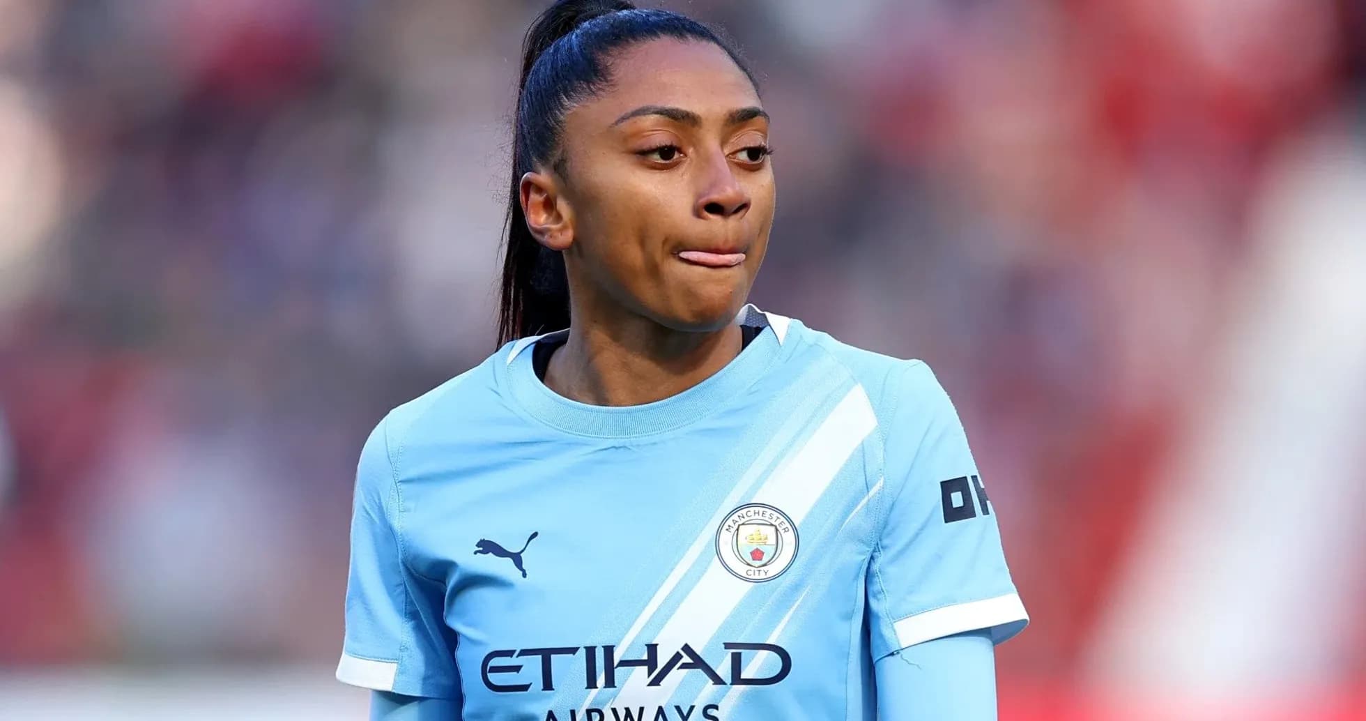 Jugadora de Manchester City en el campo durante el partido Jugadora de Manchester City en el campo durante el partido
