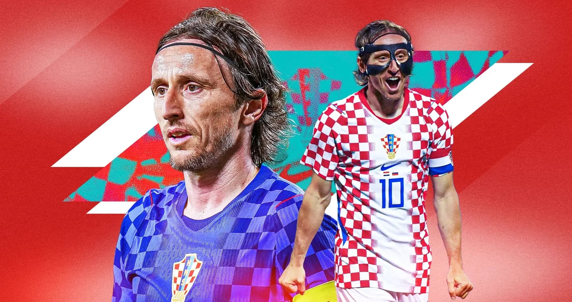 Luka Modrić en dos poses con camiseta croata Luka Modrić en dos poses con camiseta croata