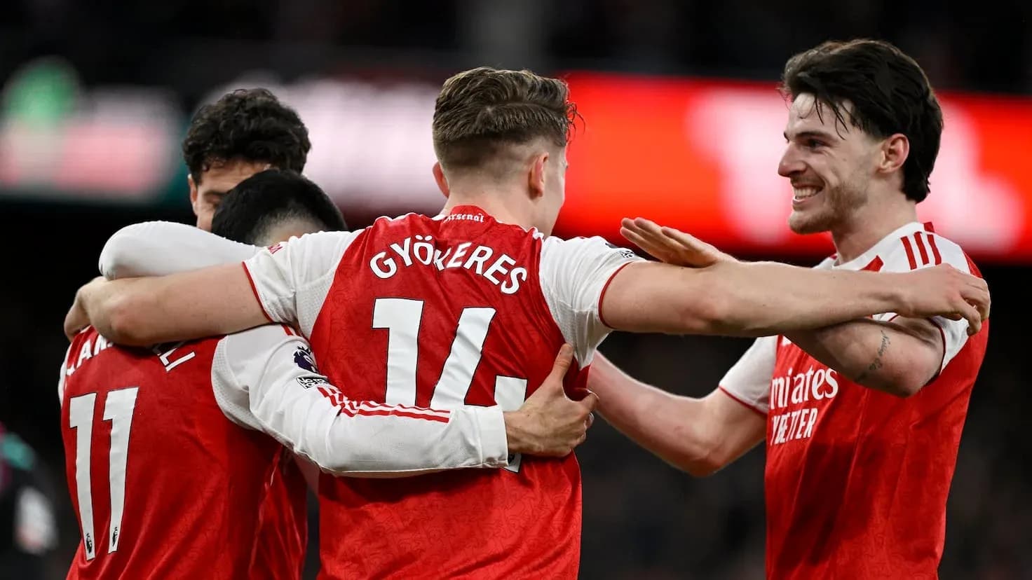 Jugadores del Arsenal celebrando un gol Jugadores del Arsenal celebrando un gol