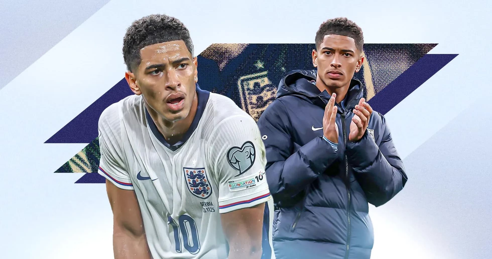 Jugador de Inglaterra en acción y aplaudiendo Jugador de Inglaterra en acción y aplaudiendo