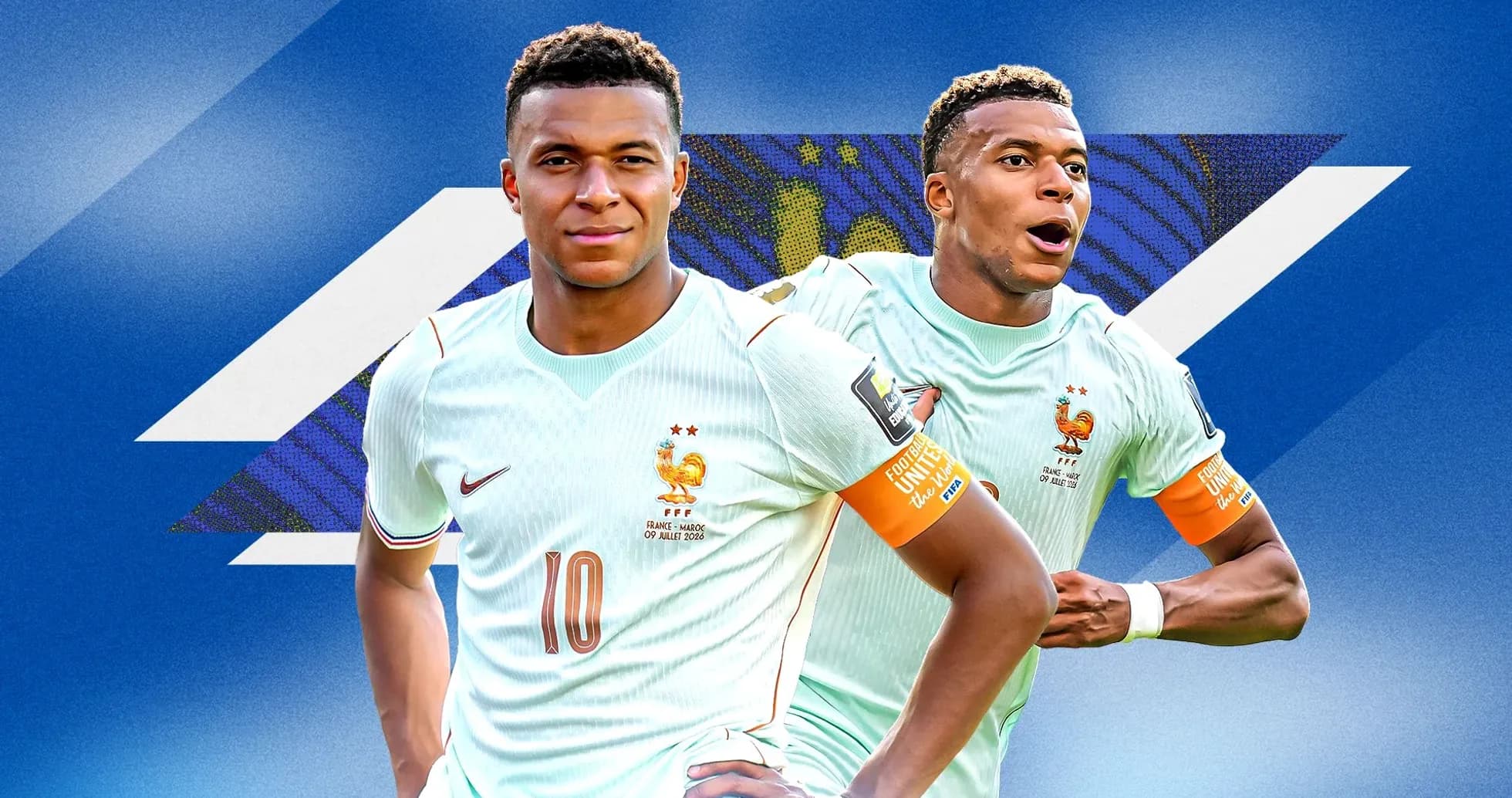 Kylian Mbappé posando en uniforme de Francia Kylian Mbappé posando en uniforme de Francia