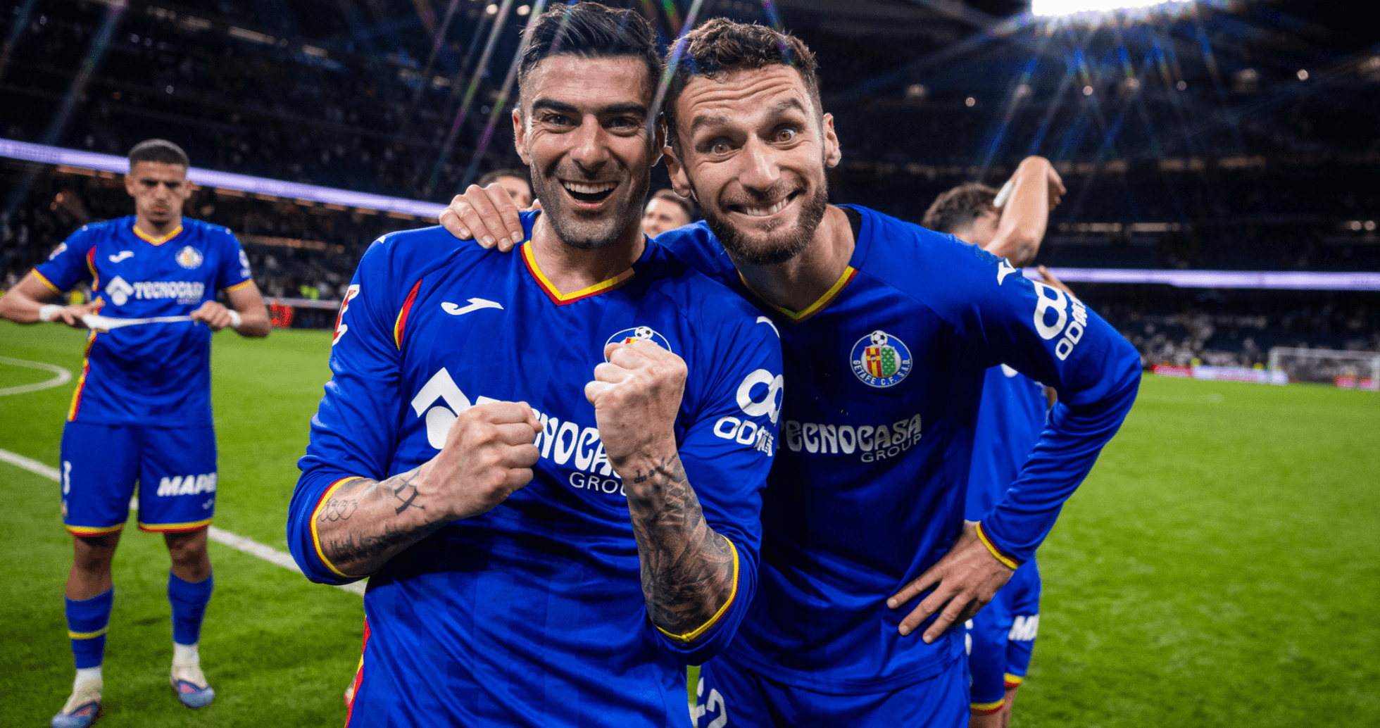 Jugadores de Getafe celebrando una victoria Jugadores de Getafe celebrando una victoria