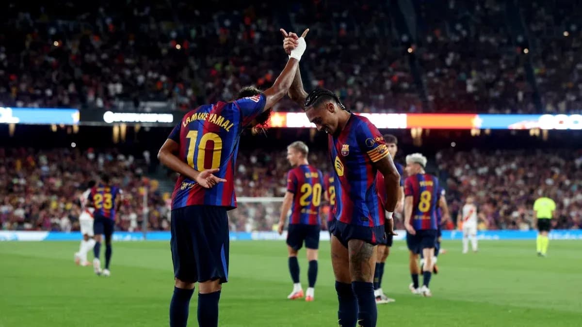 Celebración de jugadores del Barcelona en el Camp Nou Celebración de jugadores del Barcelona en el Camp Nou