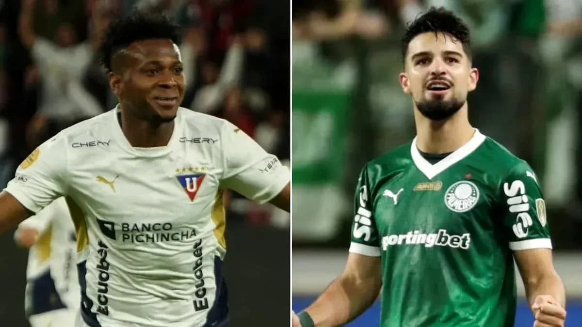 Jugadores de LDU y Palmeiras en partido Jugadores de LDU y Palmeiras en partido