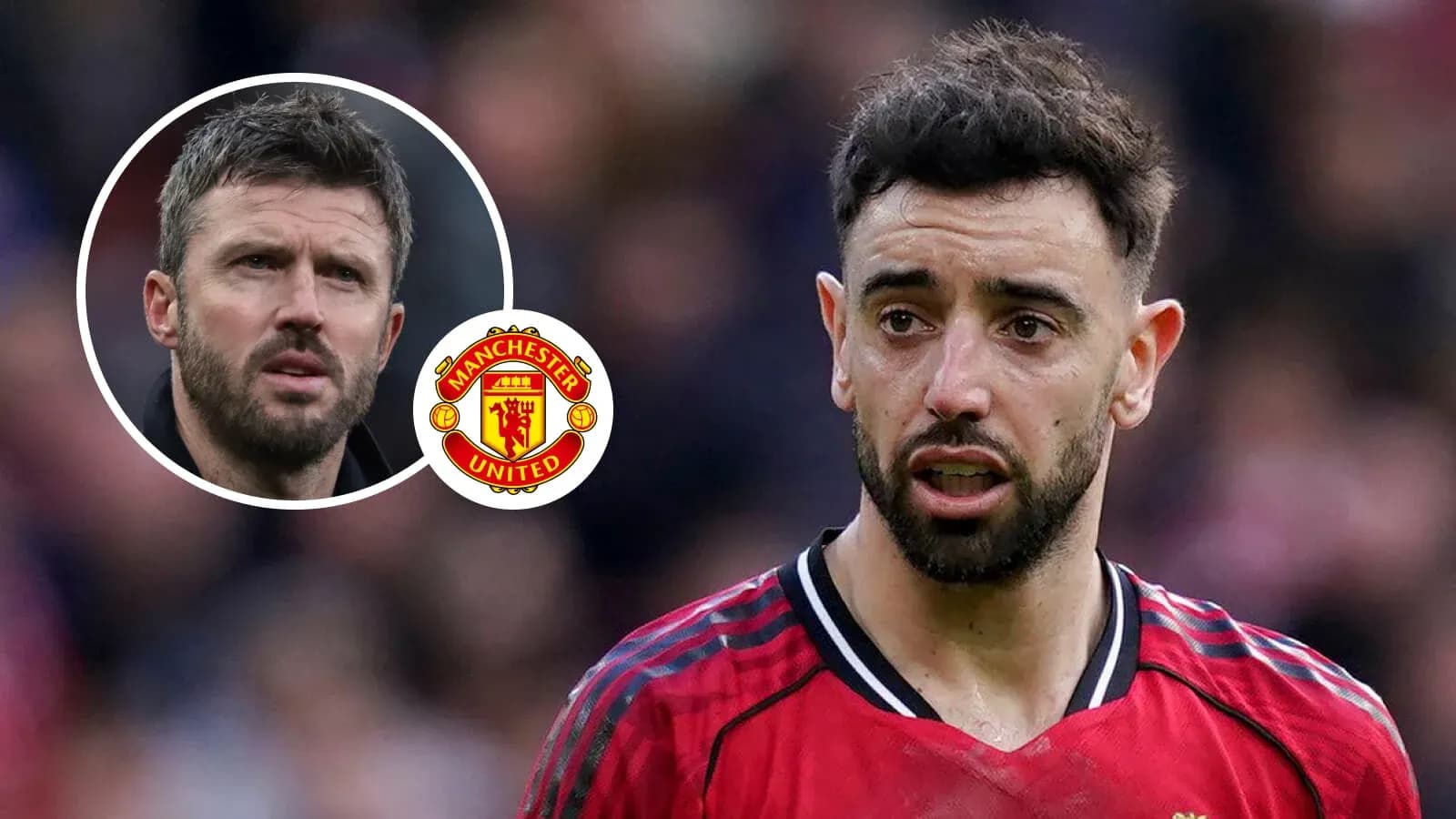 Bruno Fernandes en partido con logo de Manchester United Bruno Fernandes en partido con logo de Manchester United