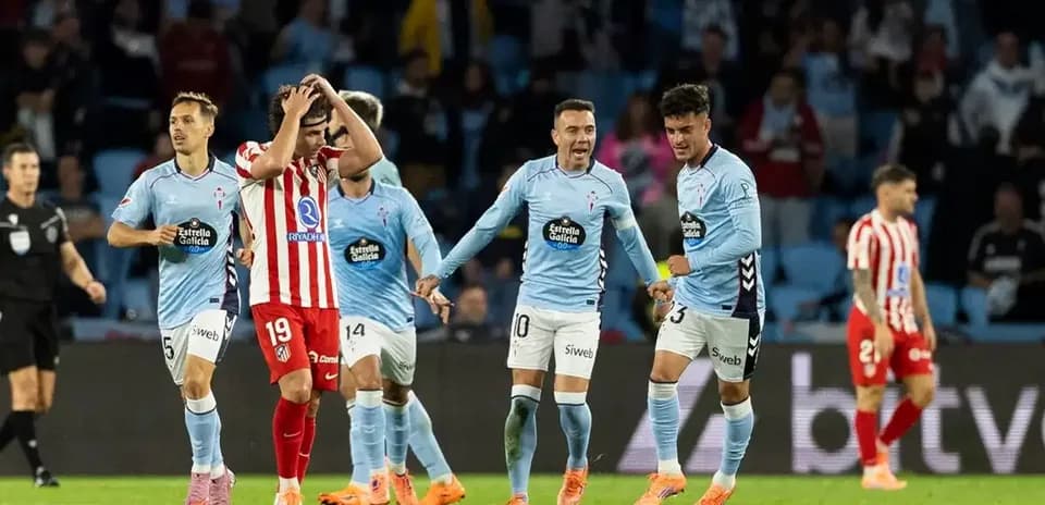 Jugadores de Celta de Vigo celebrando un gol Jugadores de Celta de Vigo celebrando un gol