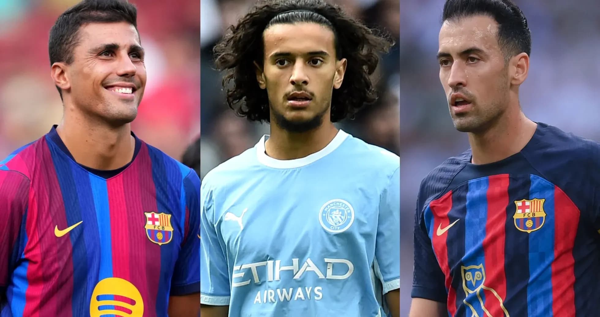 Tres jugadores de fútbol en camisetas de clubes diferentes Tres jugadores de fútbol en camisetas de clubes diferentes