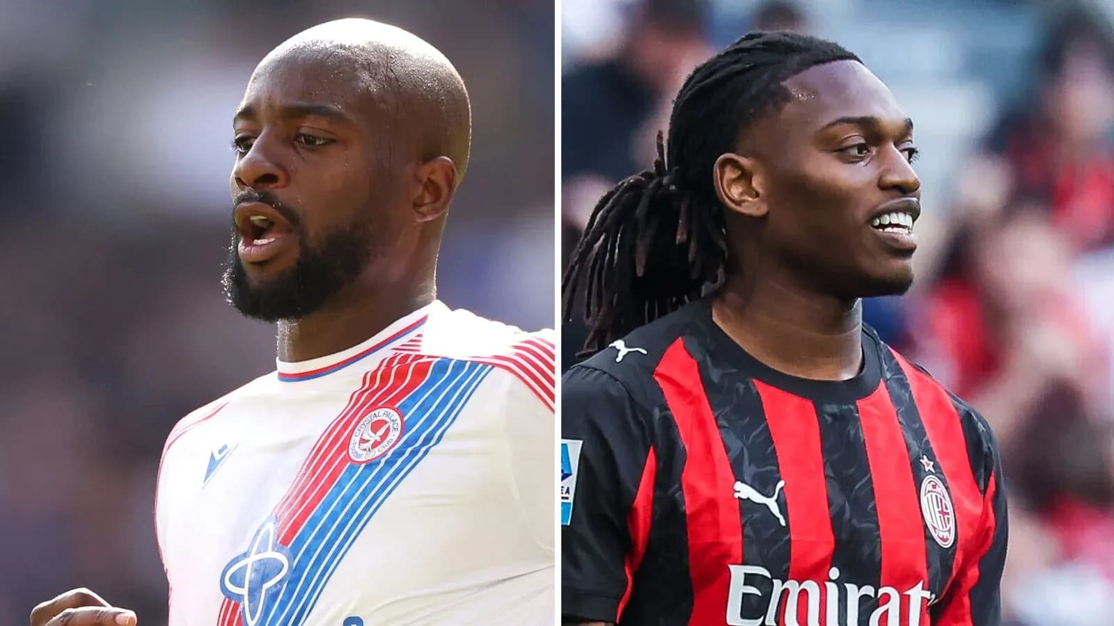 Dos jugadores de fútbol en diferentes camisetas de clubes Dos jugadores de fútbol en diferentes camisetas de clubes