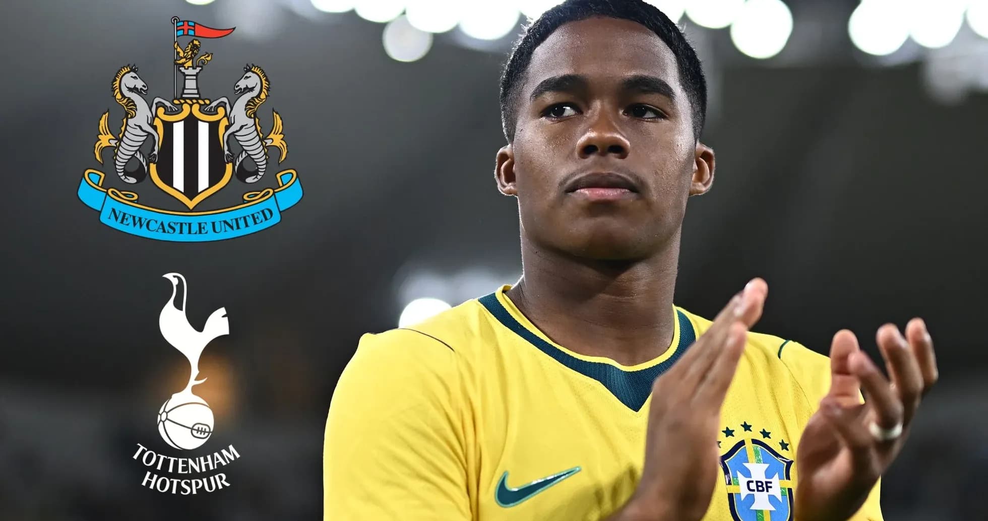 Jugador aplaudiendo con camiseta de Brasil Jugador aplaudiendo con camiseta de Brasil