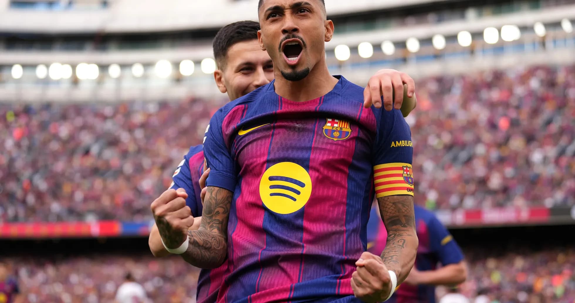Jugador del Barcelona celebrando un gol Jugador del Barcelona celebrando un gol