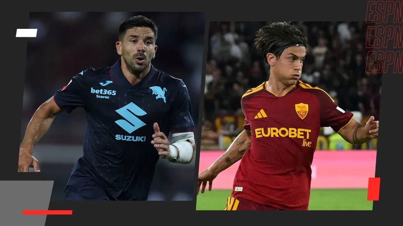 Jugadores de Torino y AS Roma en acción Jugadores de Torino y AS Roma en acción