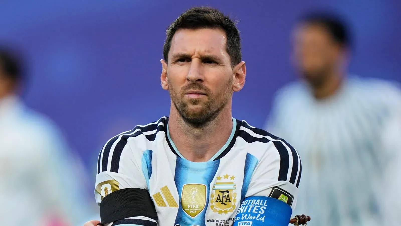 Jugador de Argentina en el campo durante un partido Jugador de Argentina en el campo durante un partido