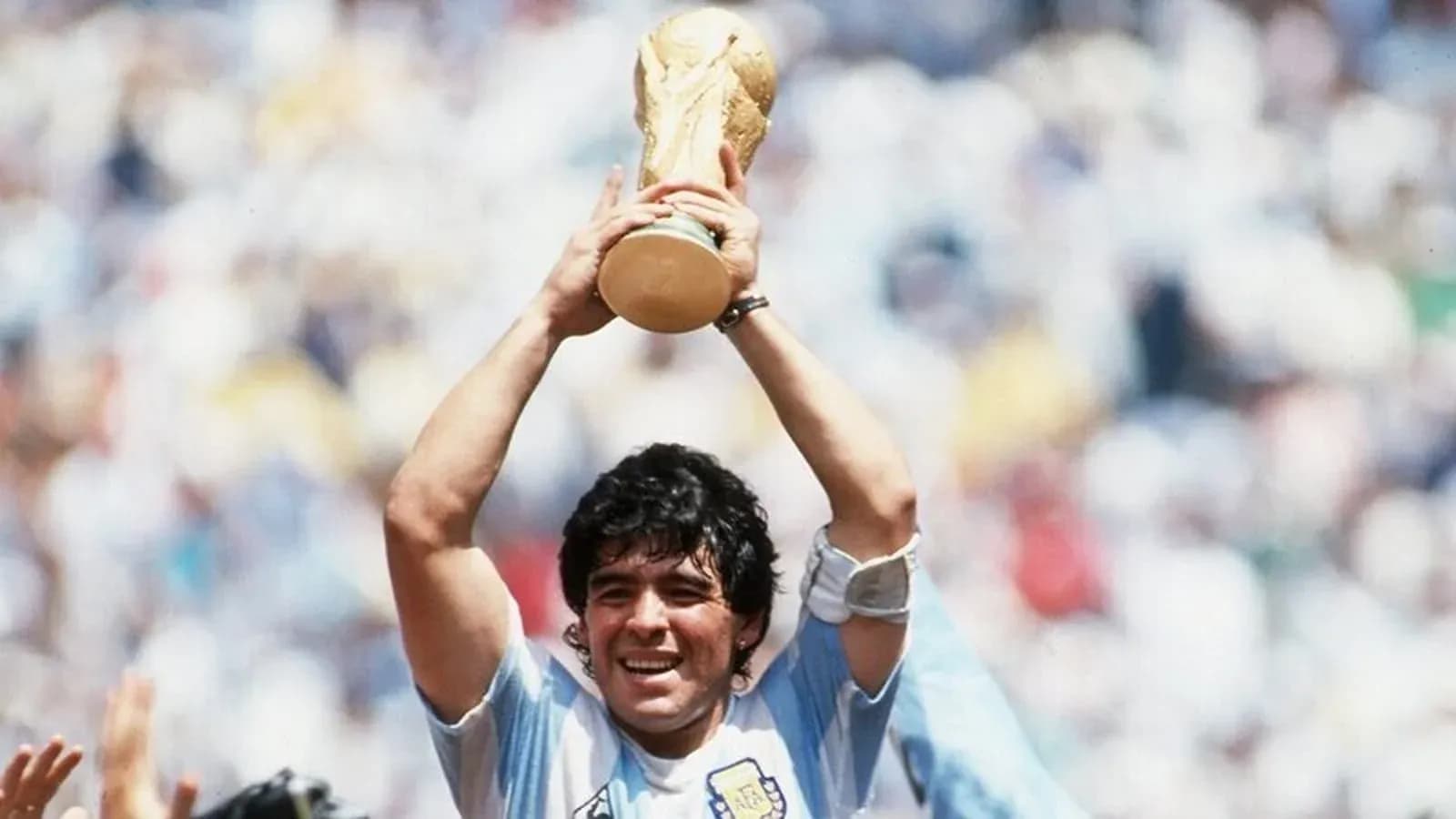 Jugador levantando el trofeo de la Copa del Mundo Jugador levantando el trofeo de la Copa del Mundo