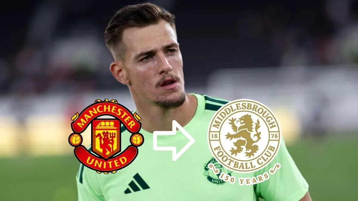 Jugador con uniforme de Manchester United y logos de clubes Jugador con uniforme de Manchester United y logos de clubes