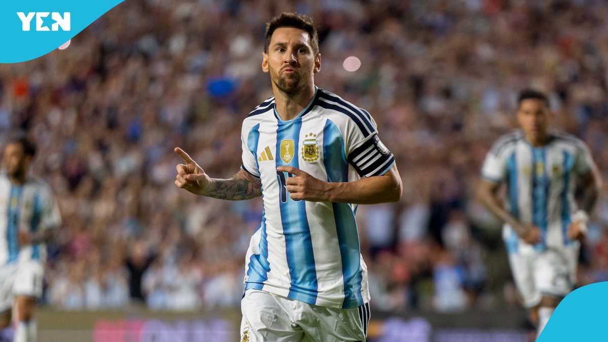 Lionel Messi celebrando un gol con Argentina Lionel Messi celebrando un gol con Argentina