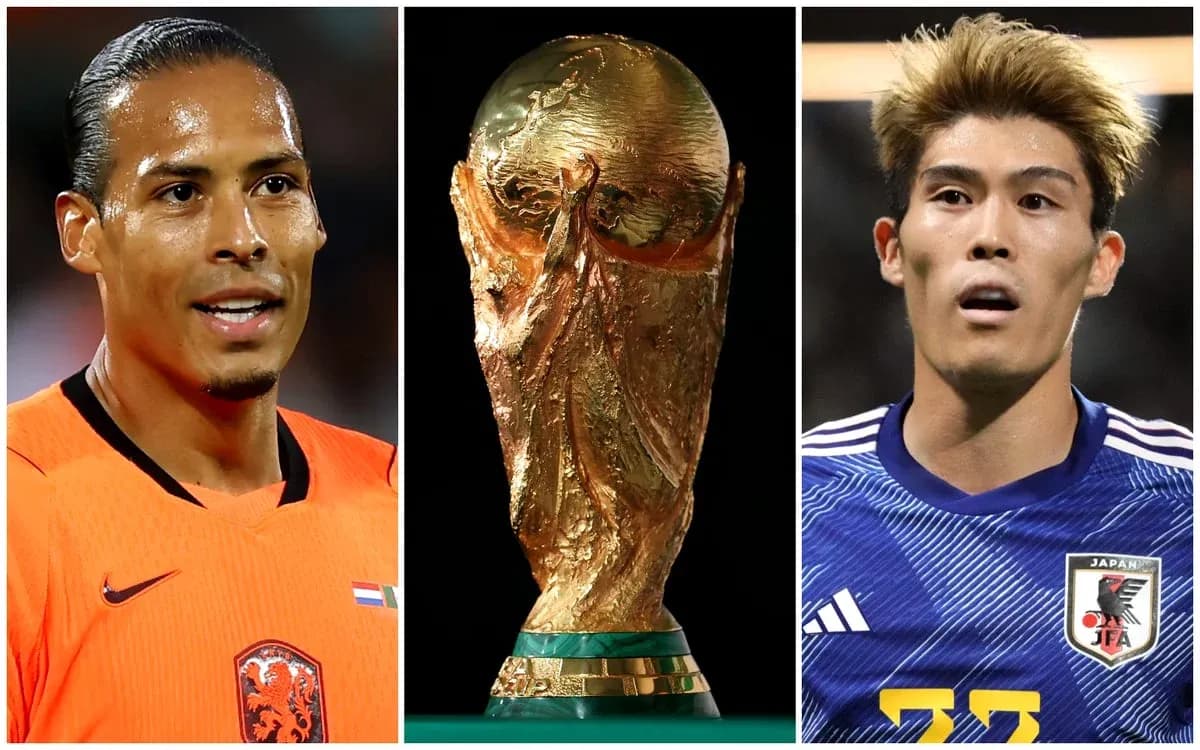 Virgil van Dijk y jugador japonés en el Mundial Virgil van Dijk y jugador japonés en el Mundial