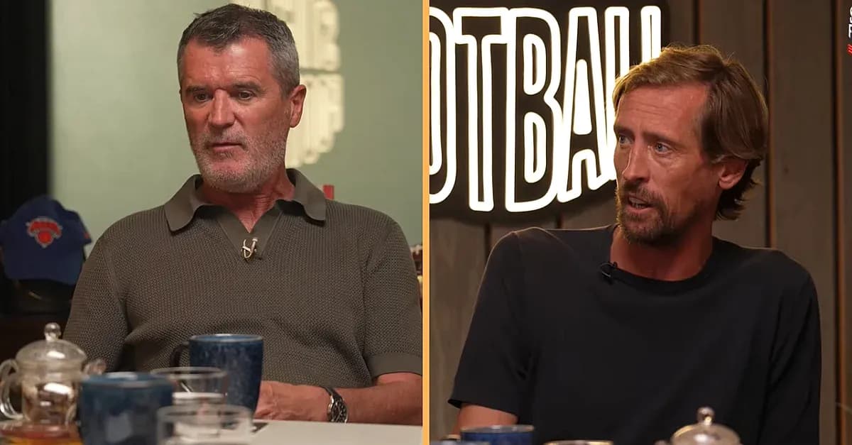 Roy Keane y Peter Crouch en conversación Roy Keane y Peter Crouch en conversación