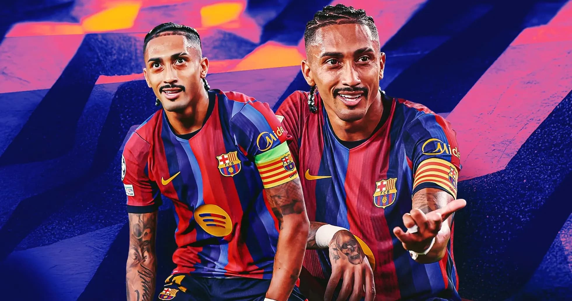 Jugador de FC Barcelona en uniforme de equipo Jugador de FC Barcelona en uniforme de equipo