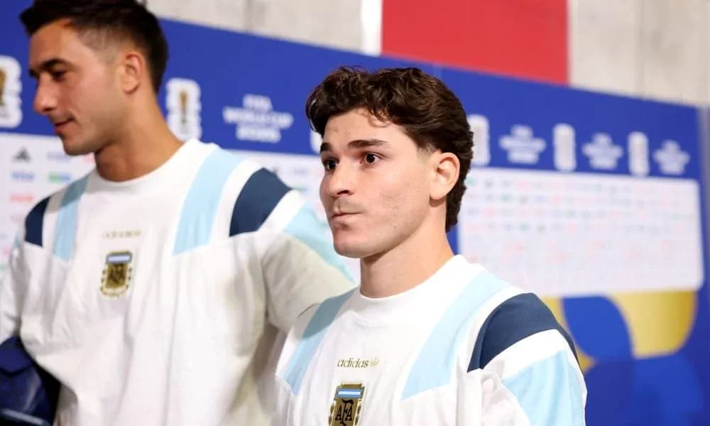 Jugadores argentinos en sala de prensa previa al partido Jugadores argentinos en sala de prensa previa al partido