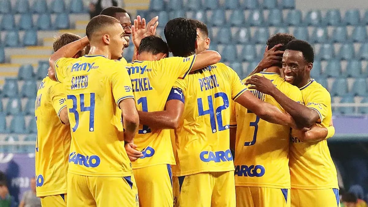 Celebración de jugadores de Maccabi Tel Aviv Celebración de jugadores de Maccabi Tel Aviv