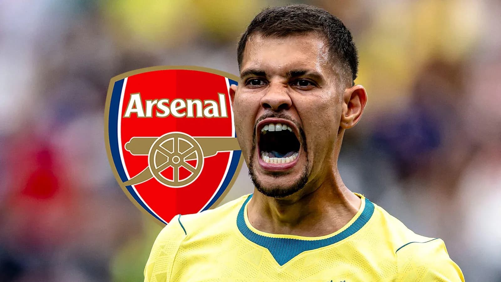 Jugador de Arsenal gritando con emoción Jugador de Arsenal gritando con emoción