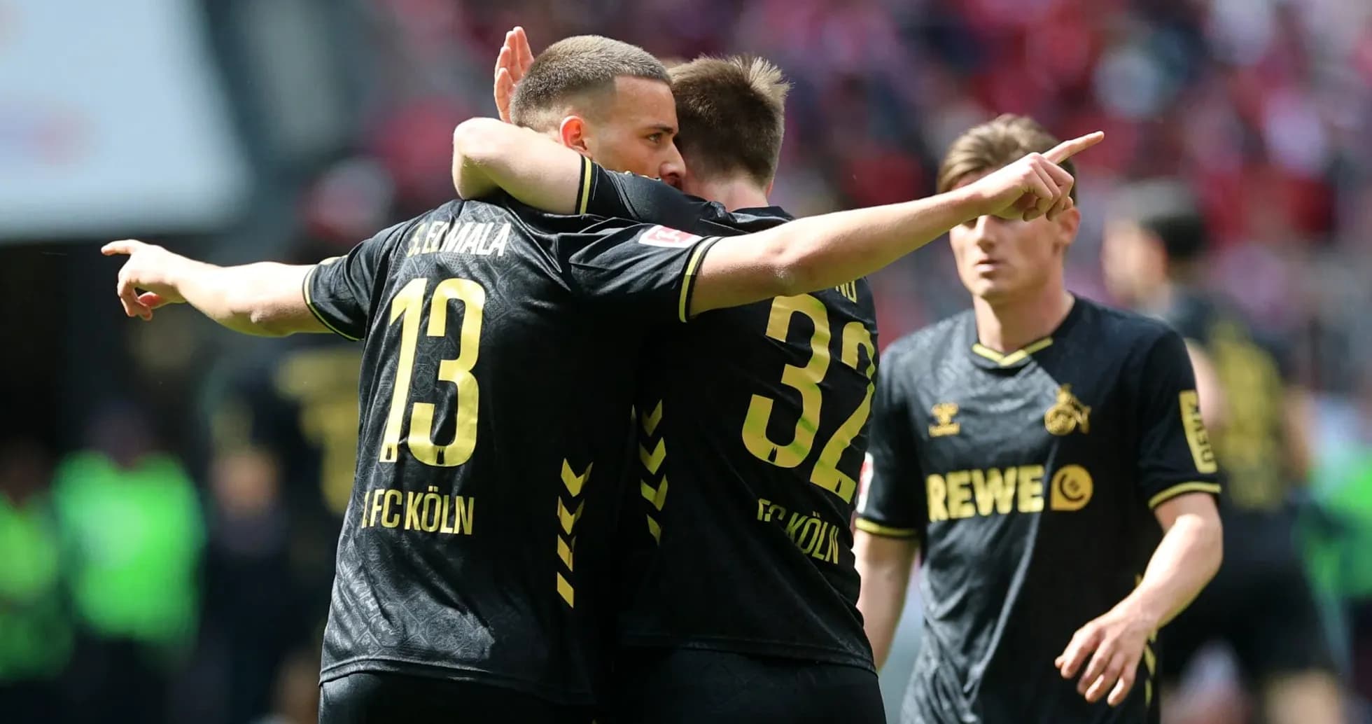 Jugadores de FC Köln celebrando un gol en el partido Jugadores de FC Köln celebrando un gol en el partido