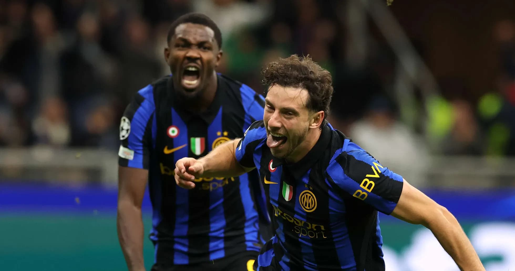 Jugadores de Inter celebrando un gol Jugadores de Inter celebrando un gol