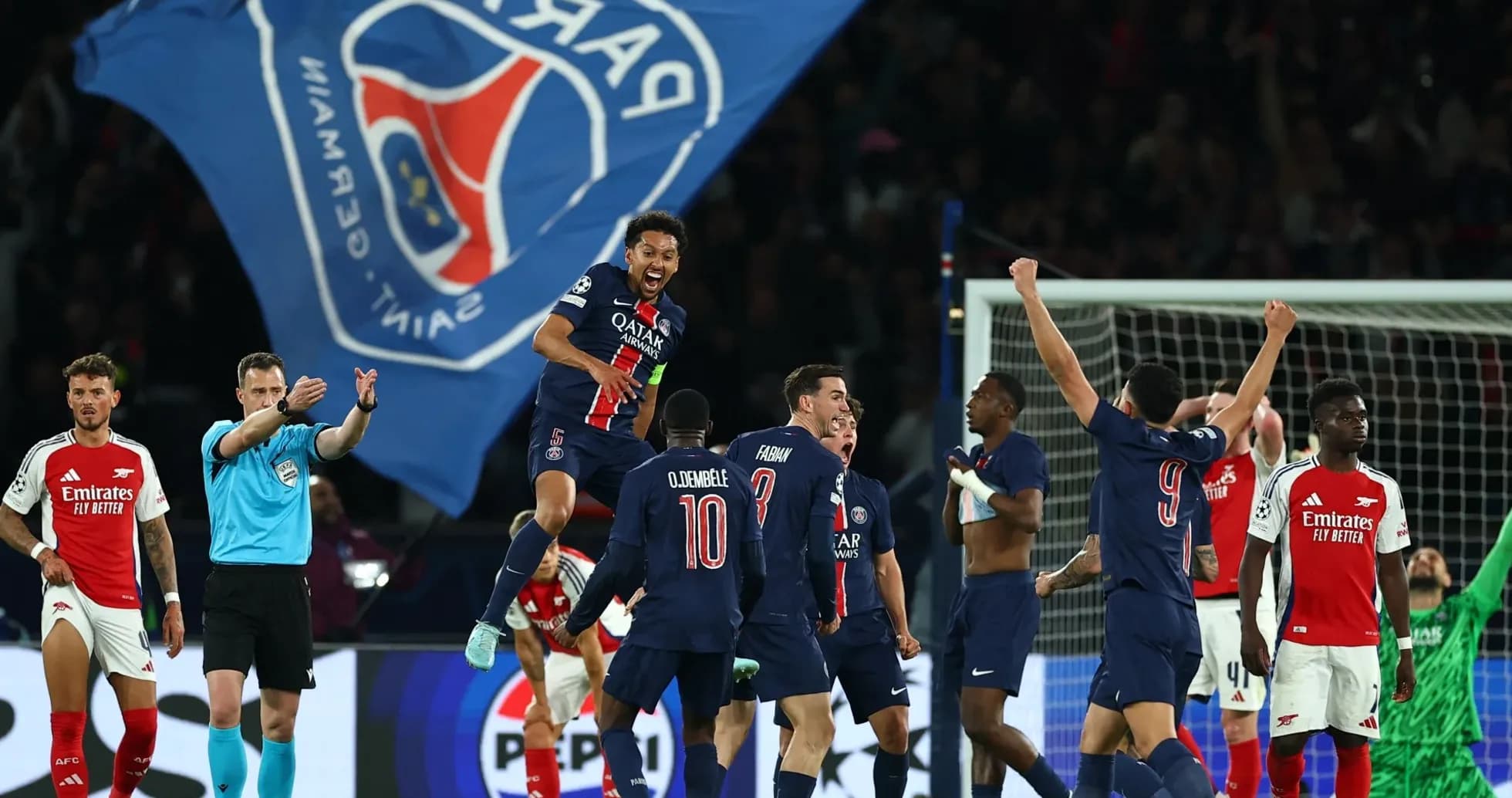Celebración de jugadores de Paris Saint Germain Celebración de jugadores de Paris Saint Germain