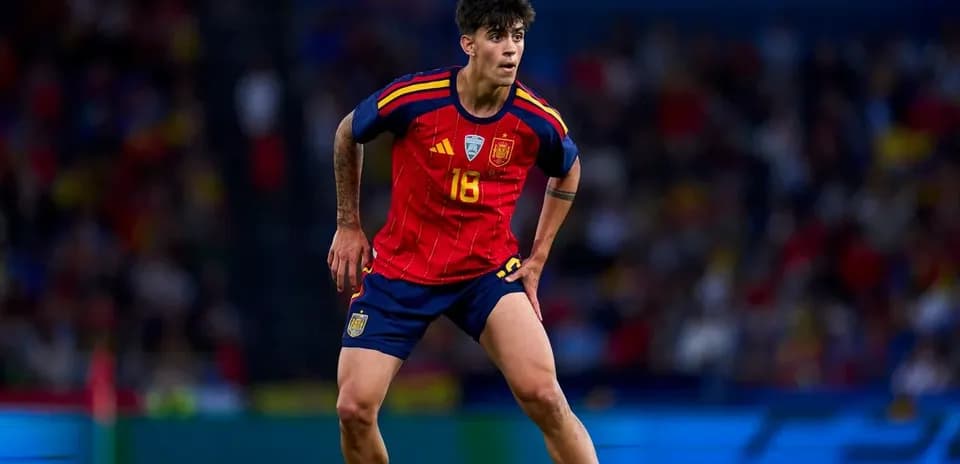 Jugador de España en acción durante el partido Jugador de España en acción durante el partido