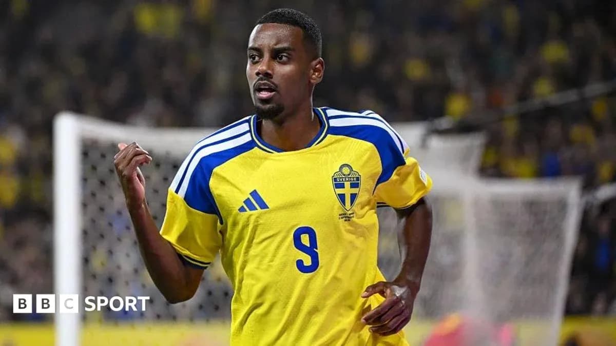 Jugador de Suecia celebrando un gol en el partido Jugador de Suecia celebrando un gol en el partido