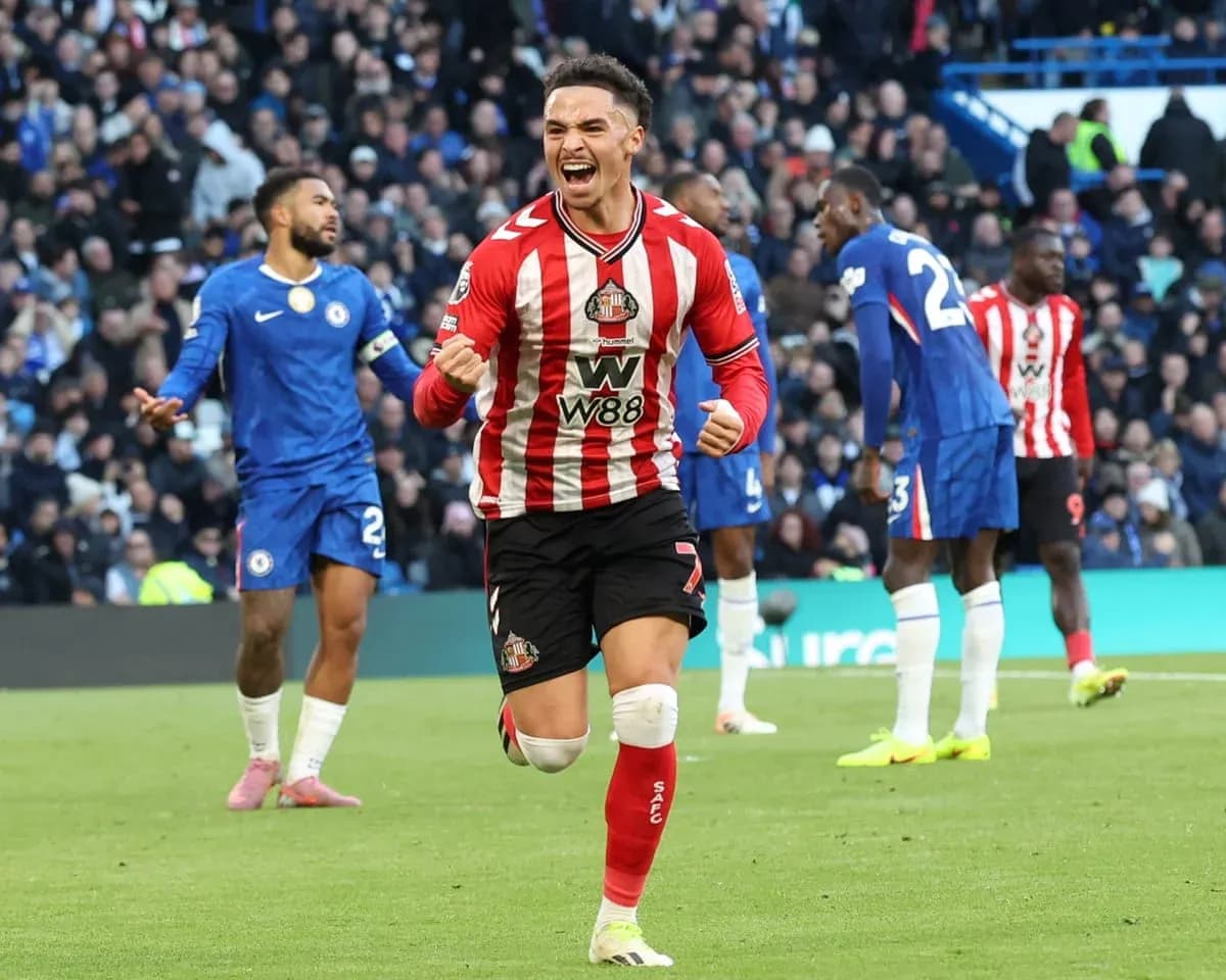 Jugador de Sunderland celebrando un gol Jugador de Sunderland celebrando un gol