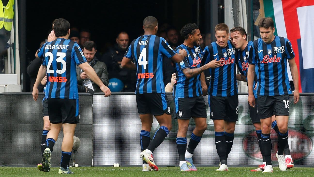 Jugadores de Atalanta celebrando un gol Jugadores de Atalanta celebrando un gol