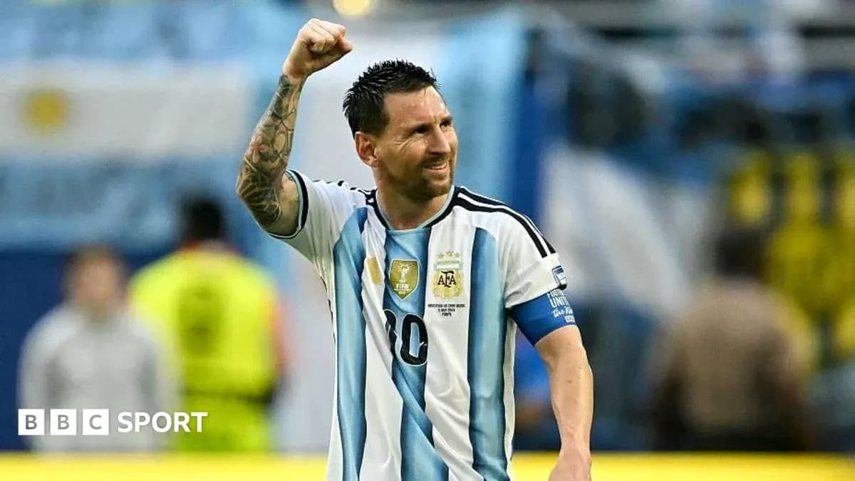 Lionel Messi celebrando en partido con Argentina Lionel Messi celebrando en partido con Argentina