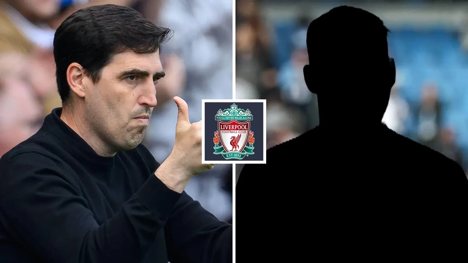 Entrenador dando instrucciones junto al logo de Liverpool Entrenador dando instrucciones junto al logo de Liverpool