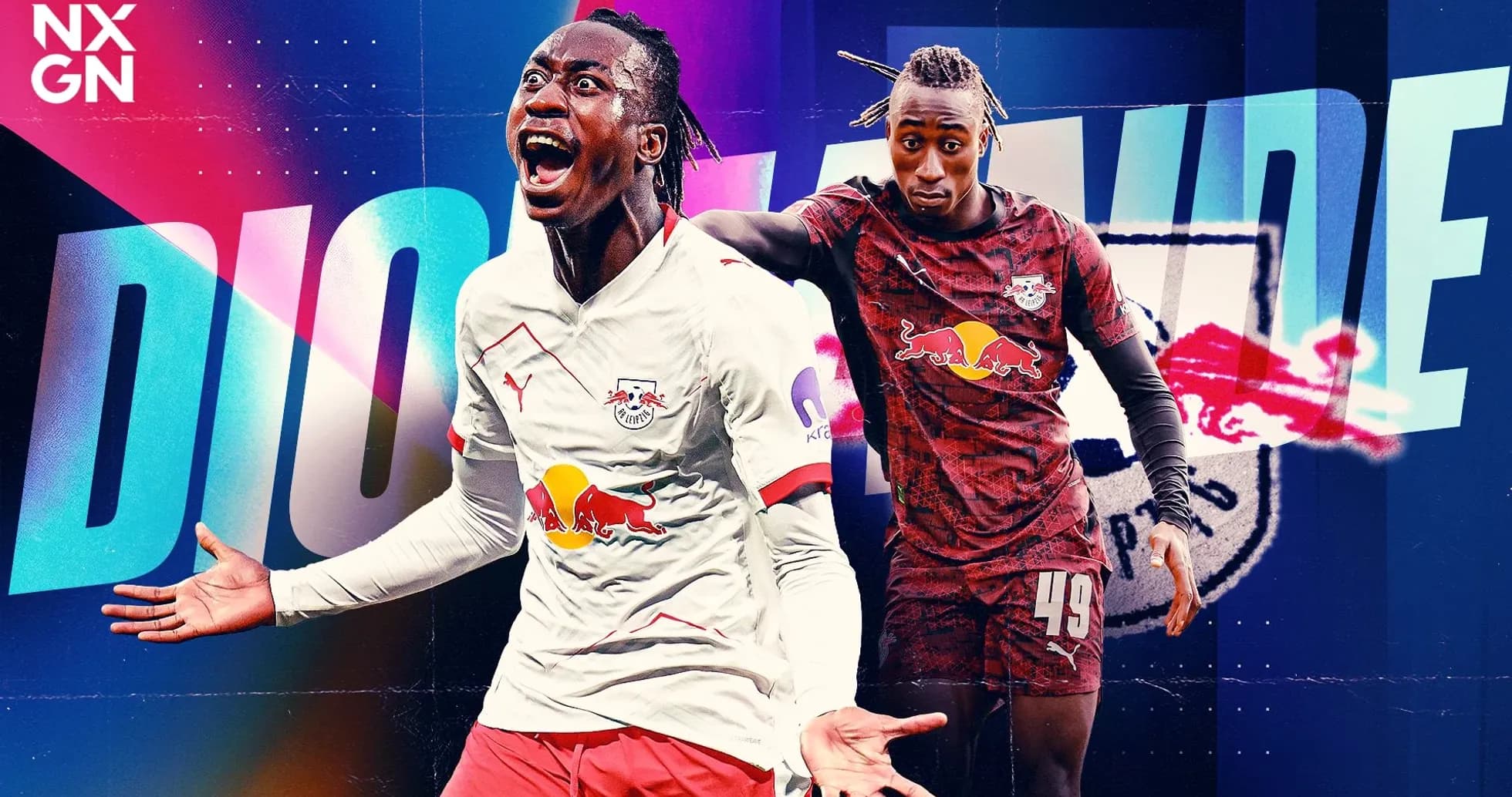 Duo de jugadores de RB Leipzig en acción Duo de jugadores de RB Leipzig en acción