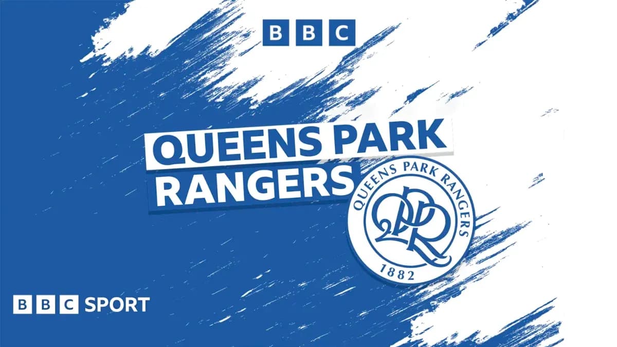 Logo de Queens Park Rangers sobre fondo azul Logo de Queens Park Rangers sobre fondo azul